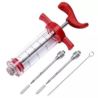 Meat Injector Plastic Marinade Turkey Injector With 1oz Capacity 2pcs Stainless  • $10.19