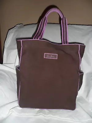 Vera Bradley Travel Tote Canvas Bag Dark Brown / Purple Trim Extra Lg • $31.50