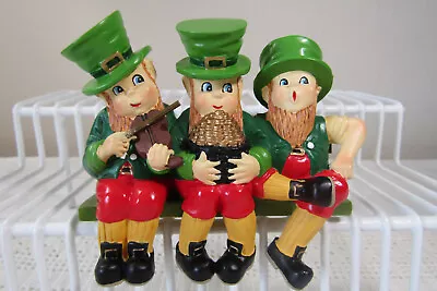 St. Patrick’s Day Shelf Sitters 3 Leprechauns Elf Figurines • $11.04