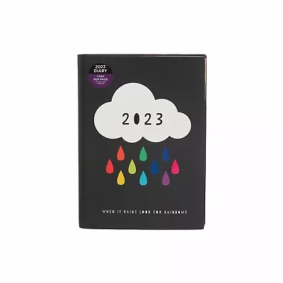 £9.99 • Buy WHSmith 2023 A5 Diary Day To Page When It Rains Flexi Diary