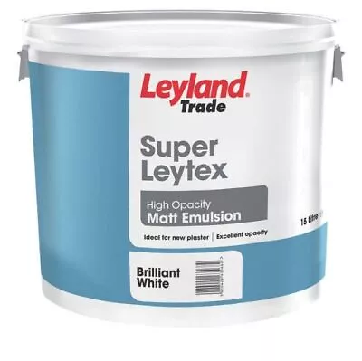 Super Leytex High Opacity Matt Paint 15ltr Brilliant White By Leyland Trade • £99.87