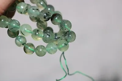 Prasiolite Beads With Tourmaline 8mm About 15 1/2  Strands (green Quartz) • $20.99