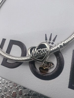 £4.20 • Buy S925 Ale Genuine Sterling Silver Pandora Thank You Mum Heart Charm