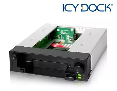 New ICY Dock MB971SP-B DuoSwap 2.5  + 3.5  SATA SSD HDD Hard Drive Mobile Rack • £76.79