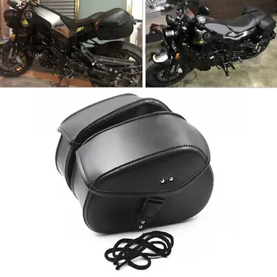 1Pair Universal Motorcycle PU Pannier Saddlebag Luggage Saddle Bags Waterproof • $49.59