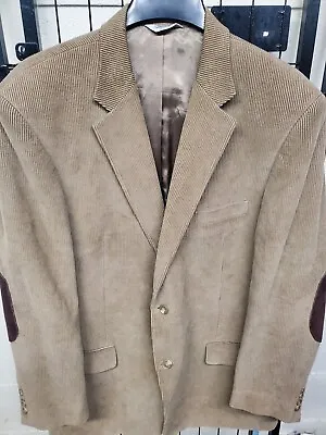 Joseph Feiss Mens Blazer Sport Coat Casual Jacket Size 46L Corduroy Elbow Patch • $79.97