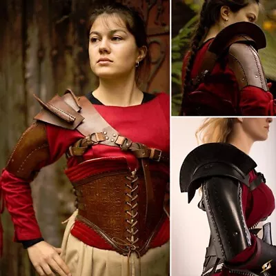 Quality Leather Shoulder Guard / Armour. For Stage Costume & LARP.  2 Colours • £95