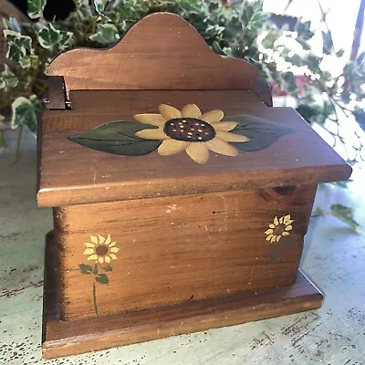 Vintage Sunflowers Folk Art Hand Painted Wooden Recipe Recipe Cards Kitchen • $14.99