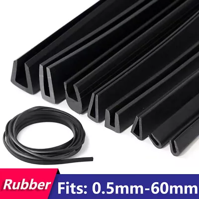 0.5mm-60mm Rubber U Shape Guard Edging Trim Seal Strip Door Table Edge Protector • £205.97