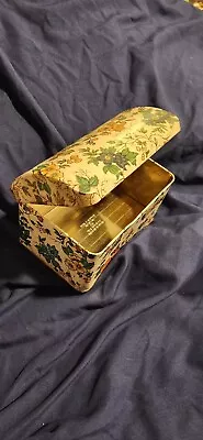 Vintage Floral Tin Box Designed By Daher With Hinged Lid 6 X 4x 3.5  • $0.99