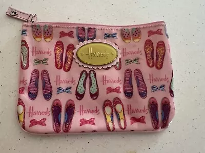 Harrods Make Up Cosmetics Bag Case - Pink With Shoe Print • $15