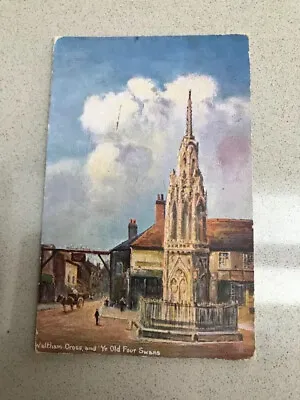Postcard - Ye Old Four Swans Waltham Cross Essex Posted 1907 • £2