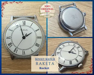 £99.38 • Buy Original Soviet Vintage Mechanical  Wrist Watch  RAKETA   Rocket  - RARE