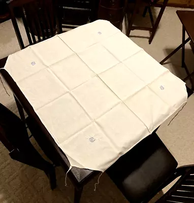 Vintage Hand-Embroidered Bridge Table Cloth With Ties • $18