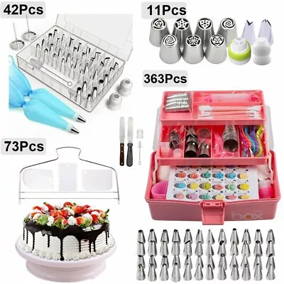 Cake Decorating Tools Kit Set Russian Piping Tips Pastry Icing Nozzle Bags Stand • $7.91