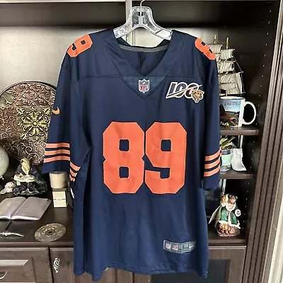 Mike Ditka Chicago Bears Mens LARGE 100th Anniversary BLUE Nike Game Jersey DARK • $69.99