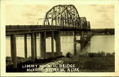 RPPC Liberty Memorial Bridge Mandan Bismarck North Dakota Real Photo Postcard • $12.97