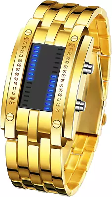 Reloj Binario Para Hombre Lava Matrix Reloj De Pulsera Digital Led Azul Classic • $44.95