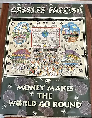 Charles Fazzino Signed Poster Money Makes The World Go Round • $55