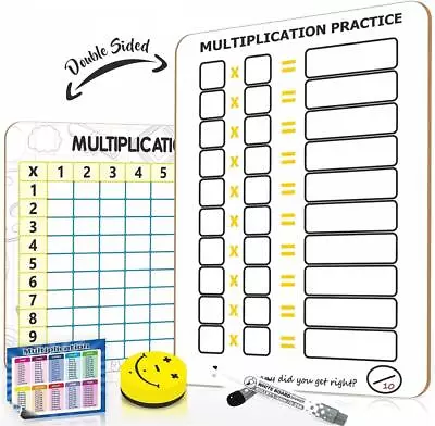 Multiplication Chart Double Sided 9 X12  Dry Erase Board - Marker Eraser Chart • $9.70