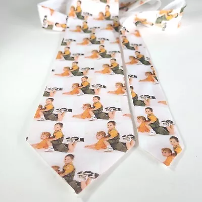 90s Men's Tie Picture People Novelty Funny Gag Secret Santa XMas Gift OOAK • $9.99