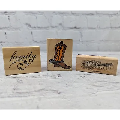 Inkadinkado Cowboy Boot Stampin Up Sunflower Bouquet And Family Rubber Stamps • $7.50