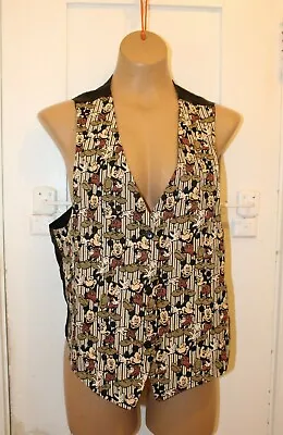 DISNEY Mickey Mouse Unlimited Allover Print Vest Vintage Adult One Size EUC USA • $49.90