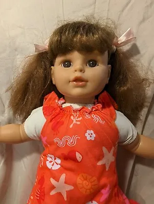 Berenguer Doll - Brown Eyes Brown Hair & Pink Sea Shell Dress - Vintage! • $35