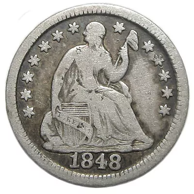 1848/7/6 Seated Half Dime • $30