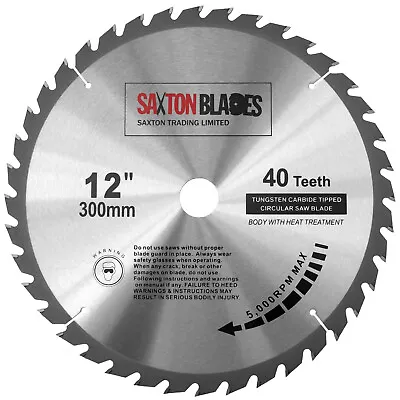  Saxton TCT Circular Wood Saw Blade 300mm X 30mm X 40T For Bosch Makita Dewalt • £17.99