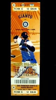 San Francisco Giants Vs Mariners Game #31 Ticket Stub 6/11/00 At Pac Bell Park • $16.81