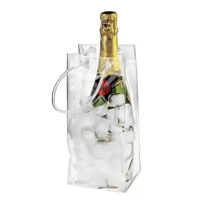 Ice Bag Can Wine Champagne Bottle Cooler Cooling Clear Gel Carrier Chilling Bag • £5.11