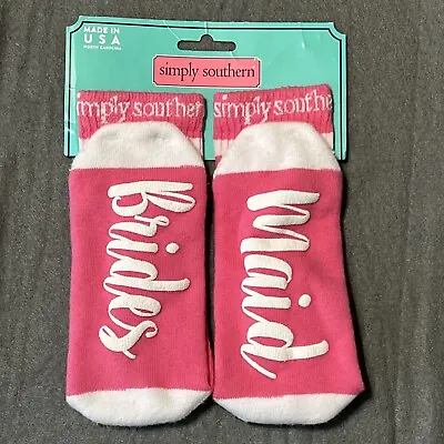 £12.77 • Buy Simply Southern Bridesmaid Socks Womens 7-12 Pink Nonslip Gripper Slipper NEW