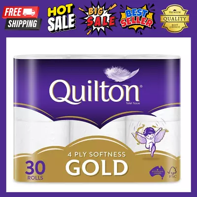 Quilton 4 Ply Toilet Tissue Pack Of 30 Free & Fast Shipping • $25.50