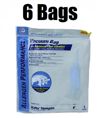 (6) Style F Bags For Kirby Vacuum Allergen Reduction Universal Fit 413160 • $16.01