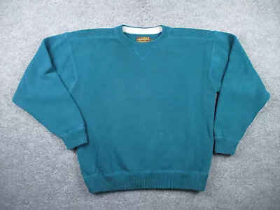 Vintage Eddie Bauer Sweater Adult L Green Long Sleeve Knit Pullover Grandpa Mens • $29.25