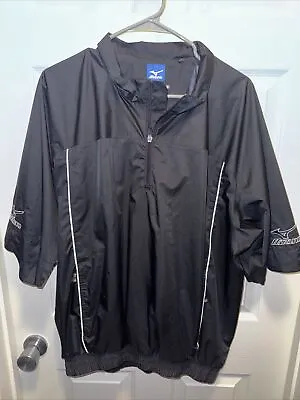 Mizuno Mens Large Polyester 1/4 Zip Waterproof Short Sleeve Windbreaker Golf • $12.50