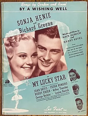 1938 SONJA HENIE Movie MY LUCKY STAR Sheet Music BY A WISHING WELL • $8