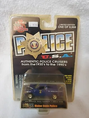 Racing Champions Police USA 1996 Dodge Ram Pickup Maine State Police NEW • $9.95