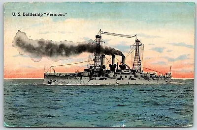 Vintage Postcard U.S. Battleship Vermont  UNPOSTED • $5.36