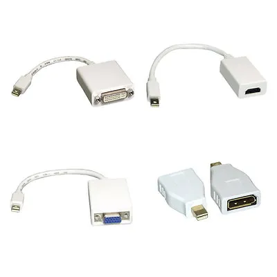 Mini DisplayPort MDP To VGA/DVI/HDMI/DISPLAY PORT Adapter PC Mac HDTV LCD LED TV • $16.07