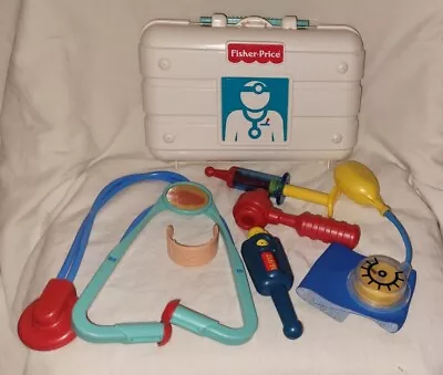 Vintage 1997 Fisher Price Medical Kit Doctor Nurse Play Set W/ Case Pretend Tool • $14.99