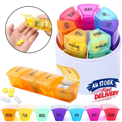 Weekly Dispenser Daily 7 Day Week HOT Pill Box Tablet Organiser Storage • $14.88