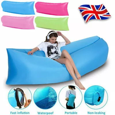 Inflatable Sofa Outdoor Lounger Lazy Air Bed Sack Hangout Camping Beach Bag Hot • £7.52