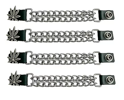Motorcycle Vest Extenders 7  Double Chrome Chain Made In USA  24 Snaps MC Biker • $24.99