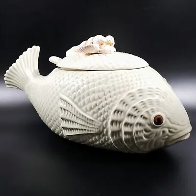 Celadon Green Fish Tureen With Ladle Fitz & Floyd Style Ceramica De Cuernavaca • $156