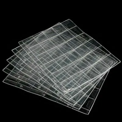 Clear 30 Pockets Classic Coin Holders Sheets For Storage Collection Folder Album • £3.95