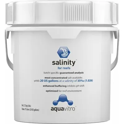 Aquavitro Salinity 2.7kg 75l Reef Marine Salt Essential Minerals Coral Fish Tank • £16.99