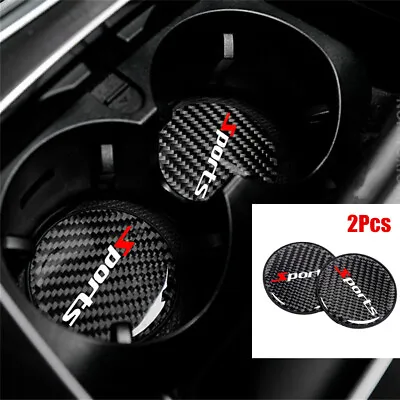 2Pcs Universal Carbon Fiber Car Cup Holder Slot Pad Coaster Anti-slip Cover 68mm • $9.56