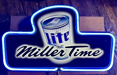 Vintage Miller Lite Neon Beer Sign “Miller Time”  • $215